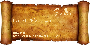 Faigl Márton névjegykártya